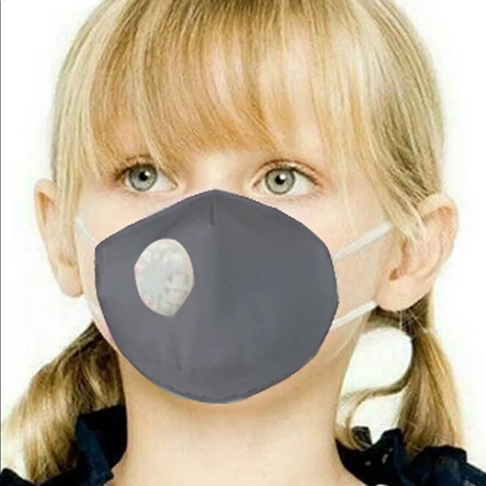 Gray Children’s Face Mask Valved Respirator